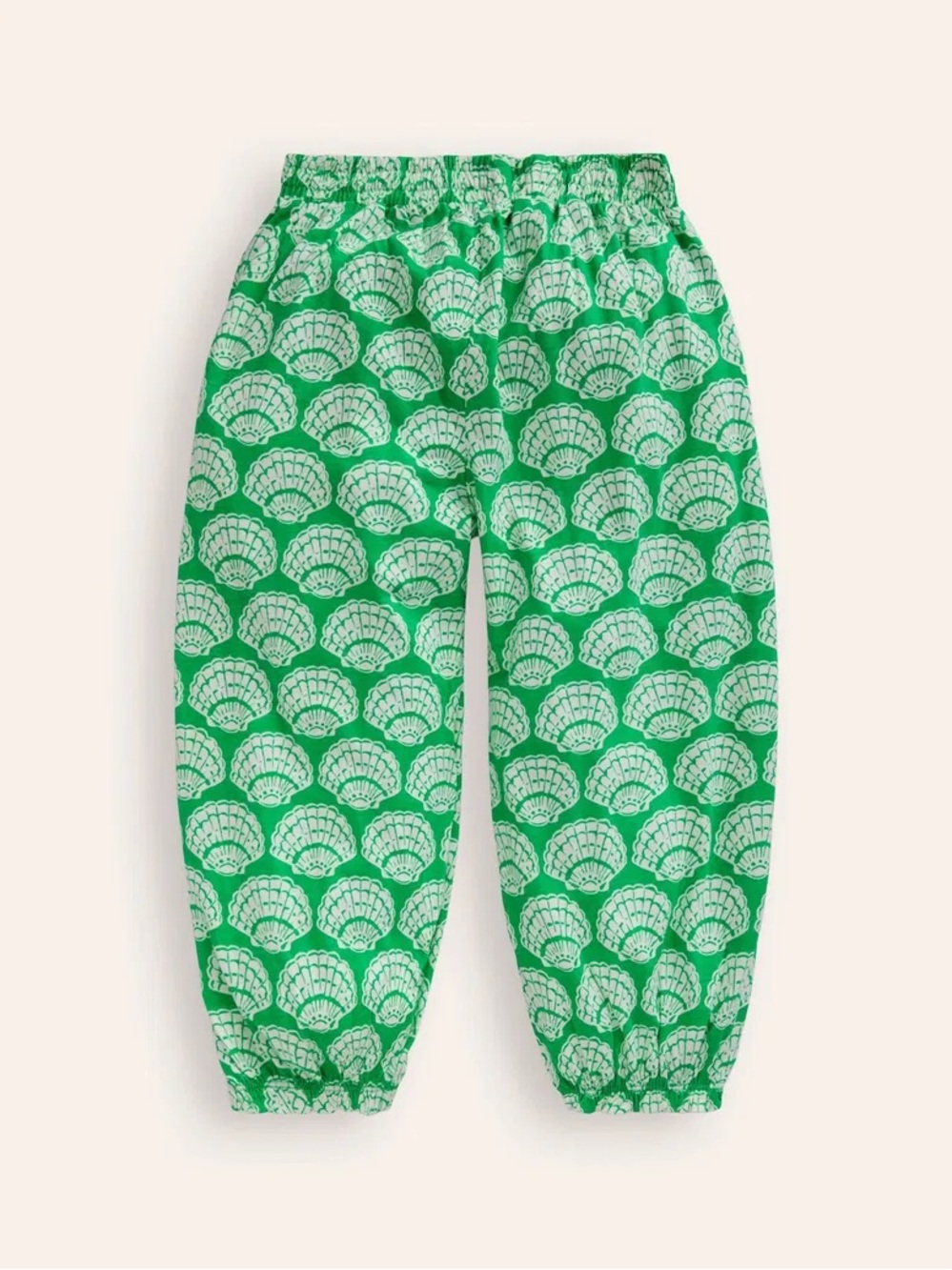 Mini Boden Green Shell Print Harem Pants
